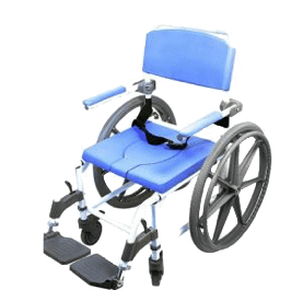 Roll-In Shower Chairs - 18inch Shower Commode Chair with 24″ Rear Wheels - APZC180